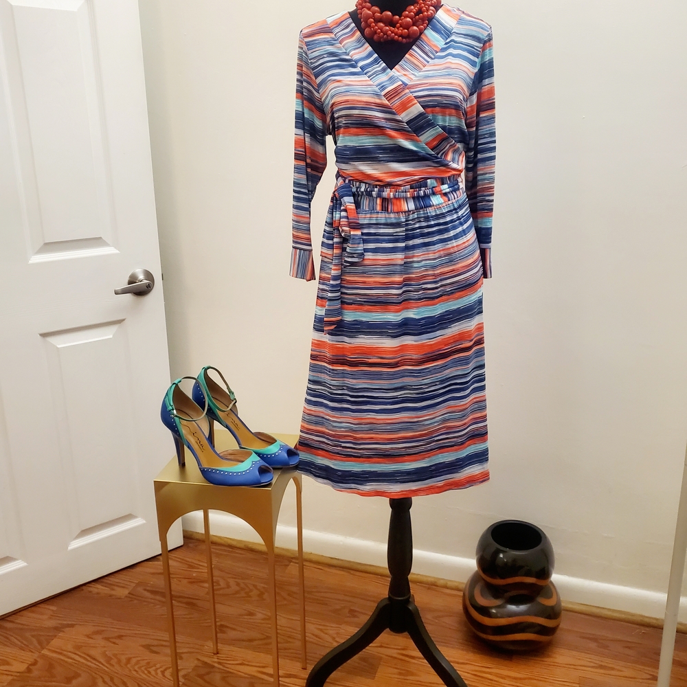 Melissa Masse Vibrant Long Sleeve Dress